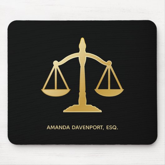 ゴールデンはかりで測オブジャスティスローテーマデザイン マウスパッド (正面)