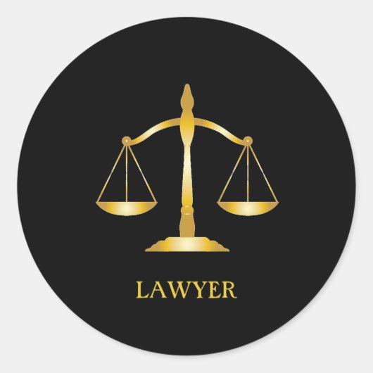 ゴールデンはかりで測・オブ・ジャスティス弁護士オンブラッククラシックR ラウンドシール (正面)