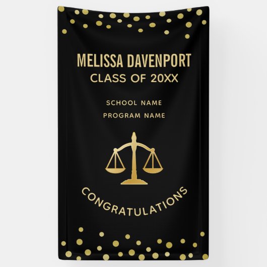 ゴールデンはかりで測・オブ・ジャスティス法テーマ卒業 横断幕 (縦)