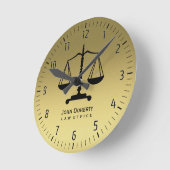 ゴールデンはかりで測・オブ・ジャスティス ラウンド壁時計 (傾斜)