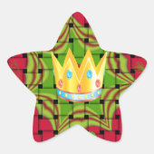 ゴールデンはっきりしたレッド織りフローラセンターピース 星シール (正面)