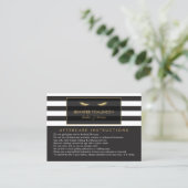 ゴールデンまつげストライプとサロンラッシュアフターケア 名刺 (スタンド正面)