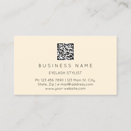 ゴールデンまつ毛マイクロブラディングQRCODEイエロー 名刺 (裏面)