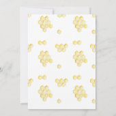 ゴールデンよくはしゃぐビーをテーマにしたクマ1年誕生日 招待状 (裏面)