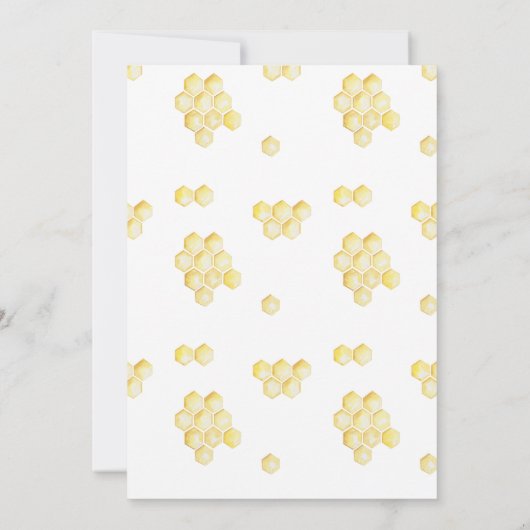 ゴールデンよくはしゃぐビーをテーマにしたクマ1年誕生日 招待状 (裏面)