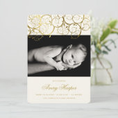 ゴールデンらせん状新生児写真誕生発表 案内状 (スタンド正面)