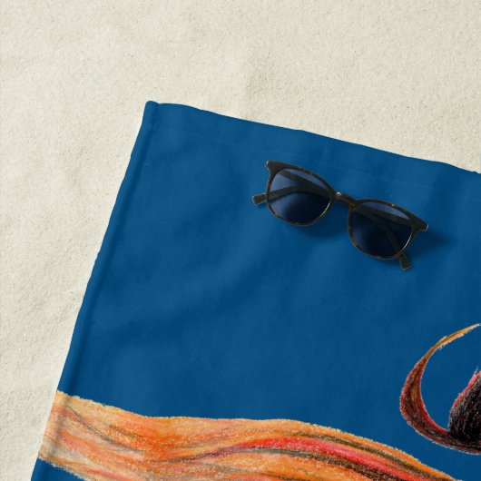 ゴールデンアイシュールレアル金魚ファンタジーアートAny Color ビーチタオル (インサイチュ)