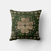 ゴールデンアイルランドシャムロック四葉クローバー クッション (裏面)