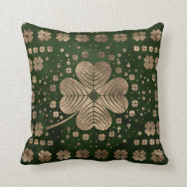 ゴールデンアイルランドシャムロック四葉クローバー クッション