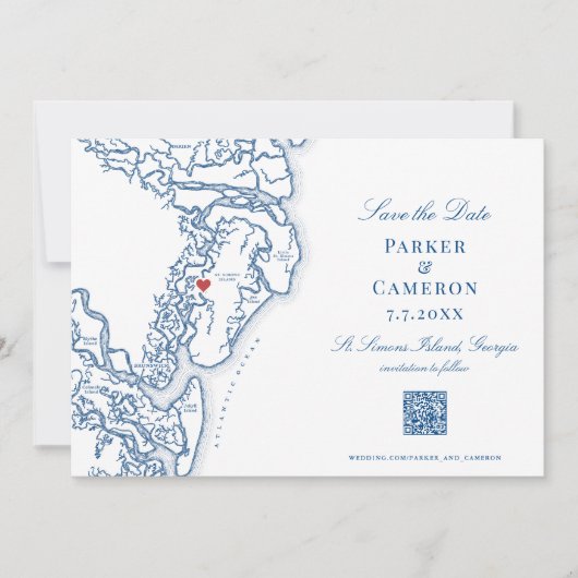 ゴールデンアイレスセントサイモンズジョージアのマップ日付を保存 セーブザデート (正面)