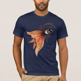 ゴールデンアイ超現実的金魚ファンタジーオリジナルアート Tシャツ