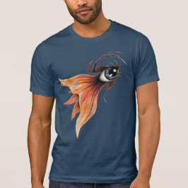 ゴールデンアイ超現実的金魚ファンタジーオリジナルアート Tシャツ