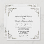 ゴールデンアエレガントクセントシルバーウェディング招待 招待状 (正面/裏面)