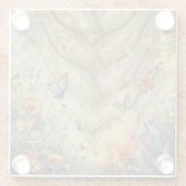 ゴールデンアクセントバタフライガーデンカスタムアート ガラスコースター (裏面)