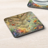 ゴールデンアクセントバタフライガーデンカスタムアート コースター (左側)