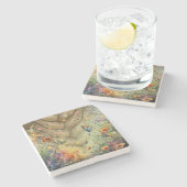 ゴールデンアクセントバタフライガーデンカスタムアート ストーンコースター (横)