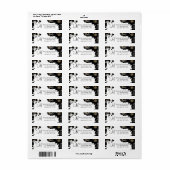 ゴールデンアクセント付きブラックフローラ住所 シール (フルシート)