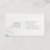 ゴールデンアクセント付きホワイトカーブ抽象芸術 名刺 (裏面)