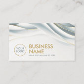 ゴールデンアクセント付きホワイトカーブ抽象芸術 名刺 (正面)