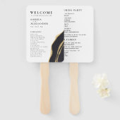 ゴールデンアゲート宝石ウェディングプログラムファンのセット ハンドファン (正面&裏面)