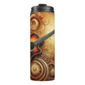 ゴールデンアコースティックギター抽象芸術アート タンブラー (正面)