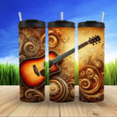 ゴールデンアコースティックギター抽象芸術アート タンブラー