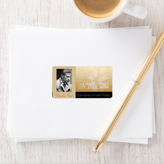 ゴールデンアスコデルフレーム写真家族ありがとうL2 ラベル (インサイチュ)