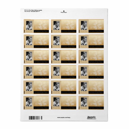 ゴールデンアスコデルフレーム写真家族ありがとうL2 ラベル (フルシート)