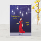 ゴールデンアップル先生賞おめでとう カード (黄色い花)