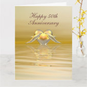 ゴールデンアニバーサリードルフィンズとハートビッグ カード (黄色い花)