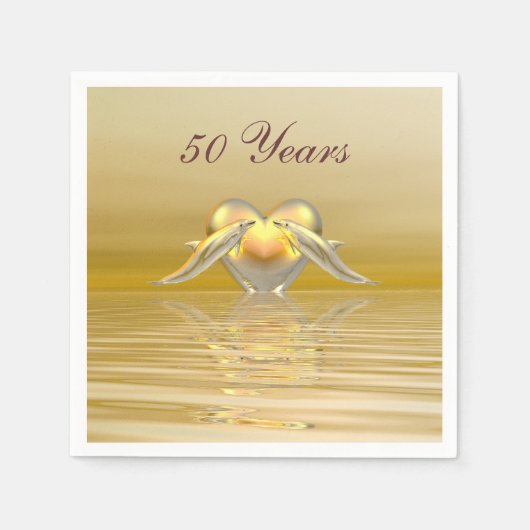 ゴールデンアニバーサリードルフィンズ&ハート スタンダードカクテルナプキン (正面)