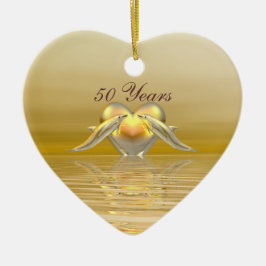 ゴールデンアニバーサリードルフィンズ&ハート セラミックオーナメント