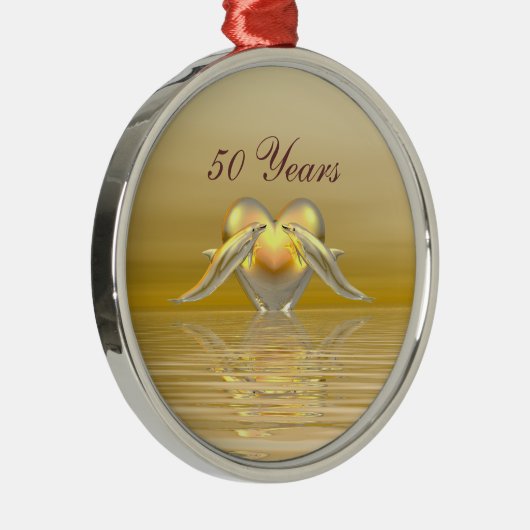 ゴールデンアニバーサリードルフィンズ&ハート メタルオーナメント (右)