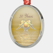 ゴールデンアニバーサリードルフィンズ&ハート メタルオーナメント (左)