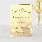 ゴールデンアニバーサリーナン&グランドグリーティングカード。 カード (黄色い花)