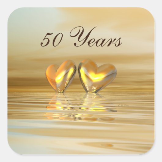 ゴールデンアニバーサリーハート スクエアシール (正面)