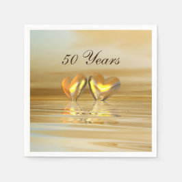 ゴールデンアニバーサリーハート スタンダードカクテルナプキン