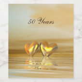 ゴールデンアニバーサリーハート ワインラベル (シングルラベル)