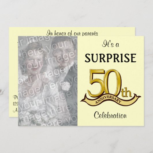 ゴールデンアニバーサリーパーティの招待状 招待状 (正面/裏面)