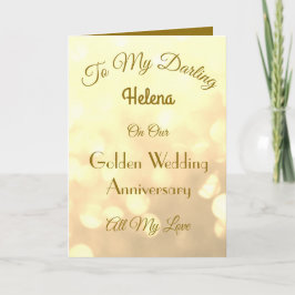 ゴールデンアニバーサリー妻グリーティングカード。 カード
