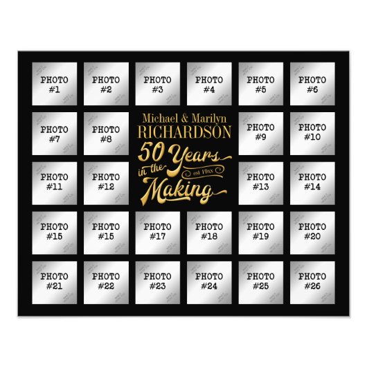 ゴールデンアニバーサリー26フォトコラージュ フォトプリント (正面)