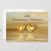 ゴールデンアニバーサリー ハート 招待状 (正面/裏面)