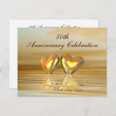 ゴールデンアニバーサリー ハート 招待状 (正面/裏面)