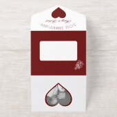 ゴールデンアニバーサリー – ブルゴーニュと金ゴールド オールインワン招待状 (外側)