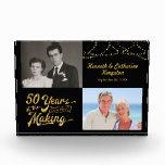 ゴールデンアニバーサリー（50日）その後と今の写真 フォトブロック<br><div class="desc">2018年結婚の記念として、デザインでの50年と共に今や写真と50年のMAKINGデザインの記念フォトフレームを開催しパーソナライズされたて、カップルの50周年を記念し結婚て、その名前と記念日の日。メモ：黒と金ゴールドのテーマが表示されるが、黒の背景色はタブで別の色に変クリック更することがカスタマイズできる。この連絡デザイもしナーを変更するか、別のデザインで変更する。</div>