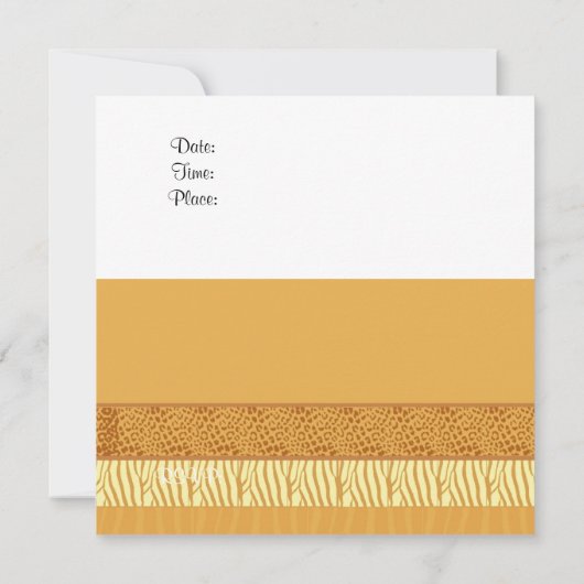 ゴールデンアニマルパターン誕生日招待状 招待状 (裏面)