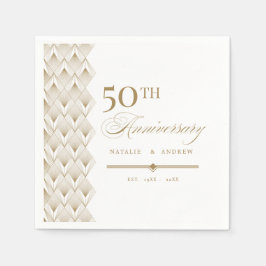 ゴールデンアパーソナライズされたニバーサリーナプキン スタンダードカクテルナプキン