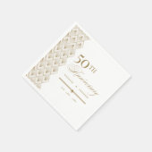 ゴールデンアパーソナライズされたニバーサリーナプキン スタンダードカクテルナプキン (角)