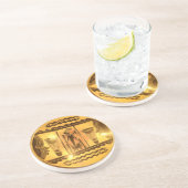 ゴールデンアフリカンエスニックアートプリントデザイン コースター (側面)