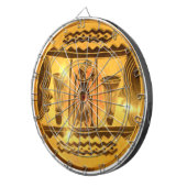 ゴールデンアフリカンエスニックアートプリントデザイン ダーツボード (正面右)